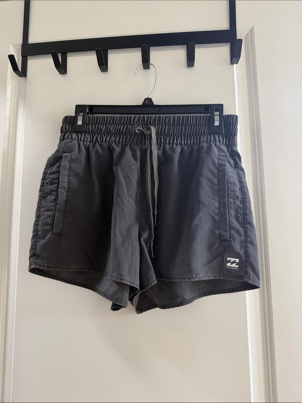 Billabong Women's Charcoal Drawstring Athletic Shorts